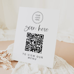 Expositor En L JOLIE Fun Minimalista Script Business Menu QR Code