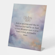 Juan 4:16 Versículo Bíblico en Diseño de Acuarela