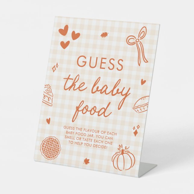 Expositor En L Juego de Adivina la Comida para Bebé Fall Gingham  (Anverso)