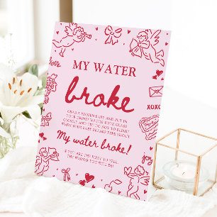 Expositor En L Juego de baby shower 'Mi agua se rompió' dibujado 