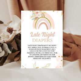 Expositor En L Juego de Baby Shower Rainbow Late Night Diaper