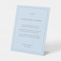 Juego de Baby Shower Simple Blue Late Night Diaper