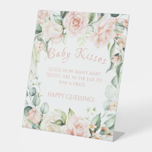 Expositor En L Juego de Besos de Bebés de Baby Shower Floral Rosa