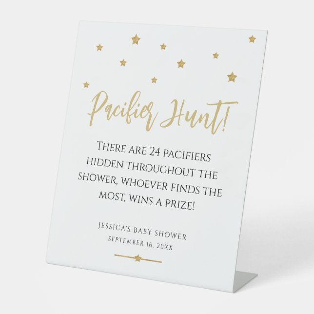 Expositor En L Juego de caza chupete para baby shower estrellas d (Anverso)