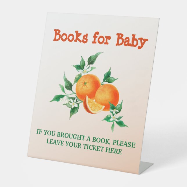 Expositor En L Juego de libros de Baby Shower Citrus Little Cutie (Anverso)