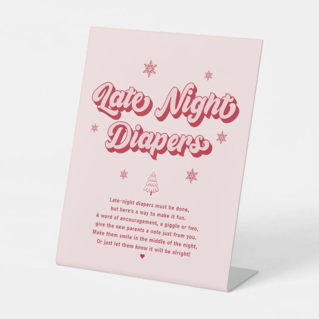 Expositor En L Juego de los pañales nocturnos de Baby Shower de i (Anverso)