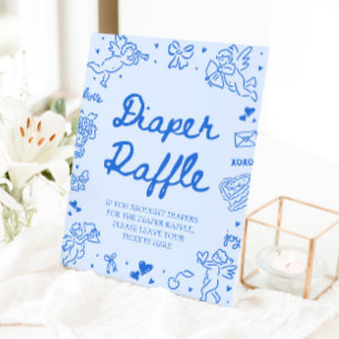 Expositor En L Juego de rifa de pañales para baby shower Blue Val