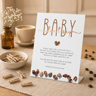 Expositor En L Juego de Shower de Bebé: No Digas Bebé Café