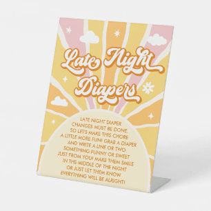 Expositor En L Juego Sunshine Baby Shower Late Night Diapers
