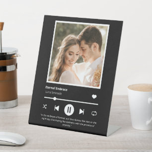 Expositor En L Jugador de música fotográfica negro personalizado