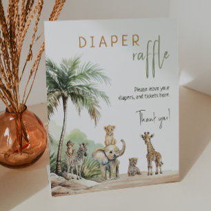 Expositor En L Jungle Safari Animals Baby Shower Diaper Raffle