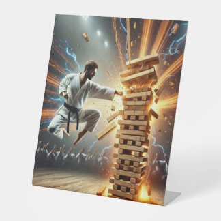 Expositor En L Karateka Breaking Boards - Artes marciales dinámic