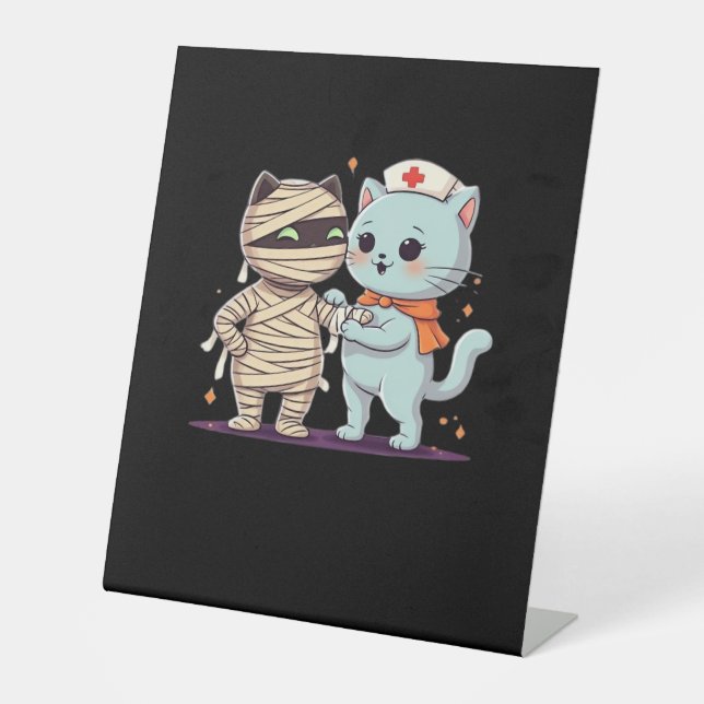 Expositor En L Kawaii Halloween Pals Mummy & Nurse cat Sobrevalor (Anverso)