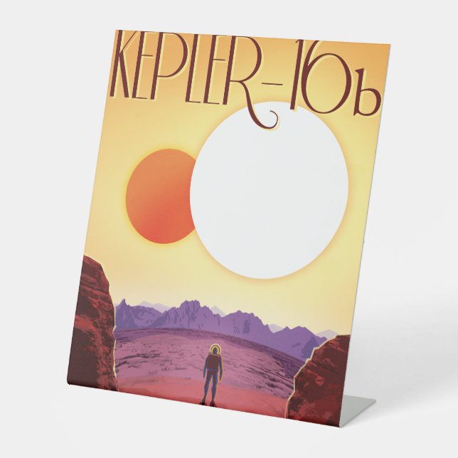 Expositor En L Kepler-16b: Puesta de sol solar binaria Arte espac (Anverso)