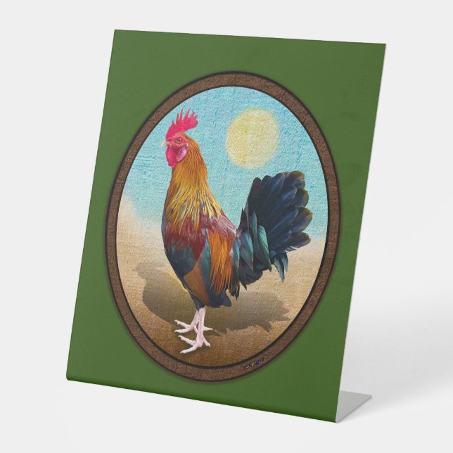 Expositor En L Key West - Óvalo de cosecha de gallos gitanos (Anverso)