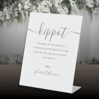 Kippot grises de boda judía Yarmulke de letra manu