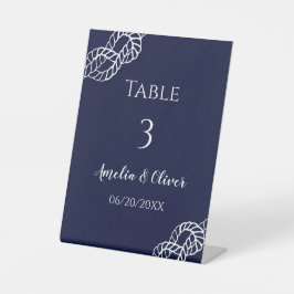 Expositor En L Knot Nautical Rope White Naval Boda Número de tabl