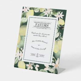 Expositor En L La boda verde de la esmeralda floral de limón favo