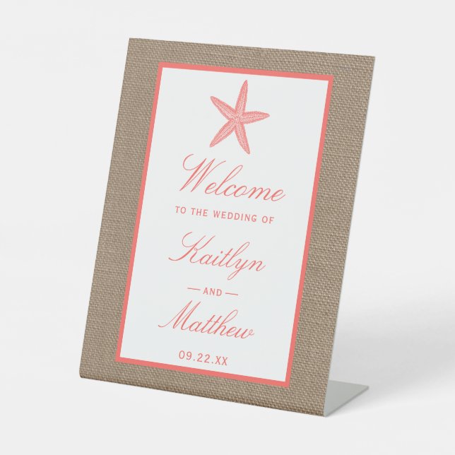 Expositor En L La Colección de Boda de Playa de Arpillera Estrell (Anverso)