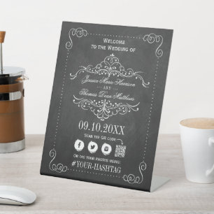Expositor En L La Colección de Pizarras Adornadas para Bodas