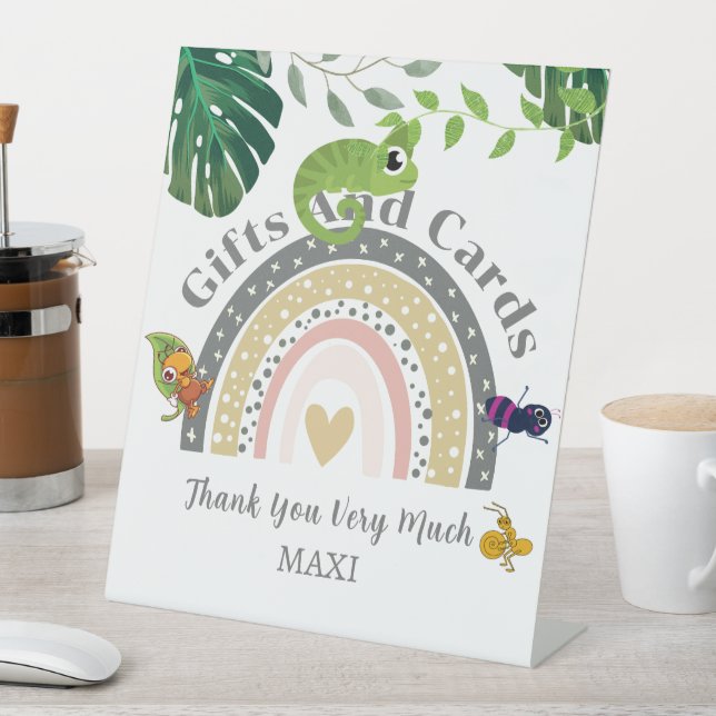 Expositor En L La jungla sobre los regalos y tarjetas de Baby Sho (In Situ)