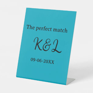 Expositor En L la pareja perfecta nombre letra fecha azul sim