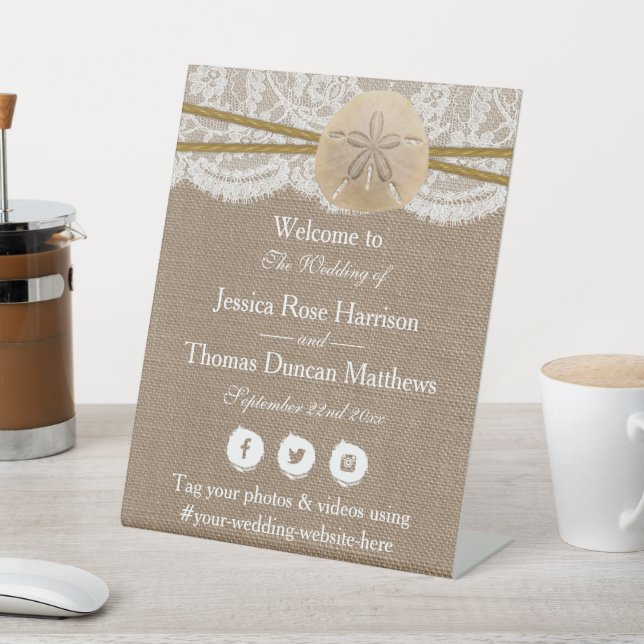 Expositor En L La Rustic Sand Dollar Beach Wedding (In Situ)