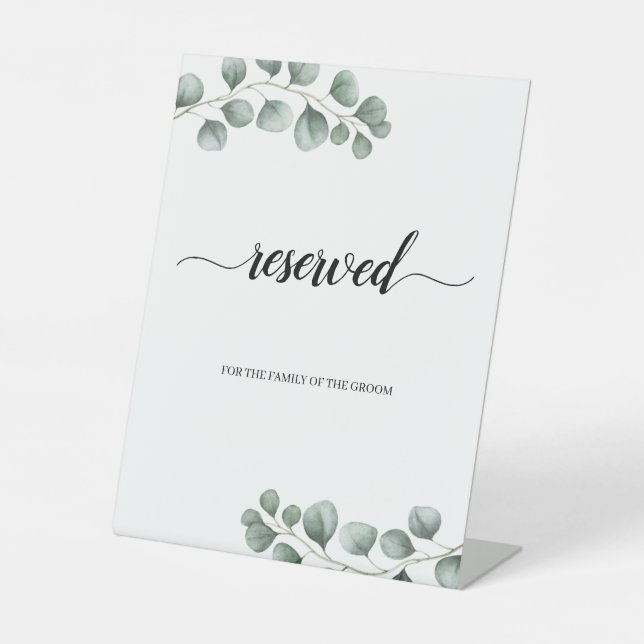 Expositor En L La vegetación Eucalyptus deja la caligrafía reserv (Anverso)