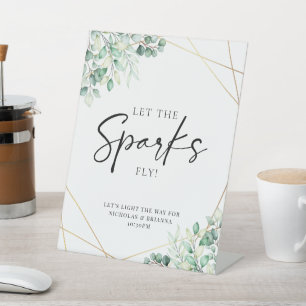 Expositor En L La verde Eucalyptus Boda Sparkler desaparece