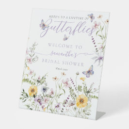 Expositor En L La vida de Butterflay Morple Floral Bridal Shower