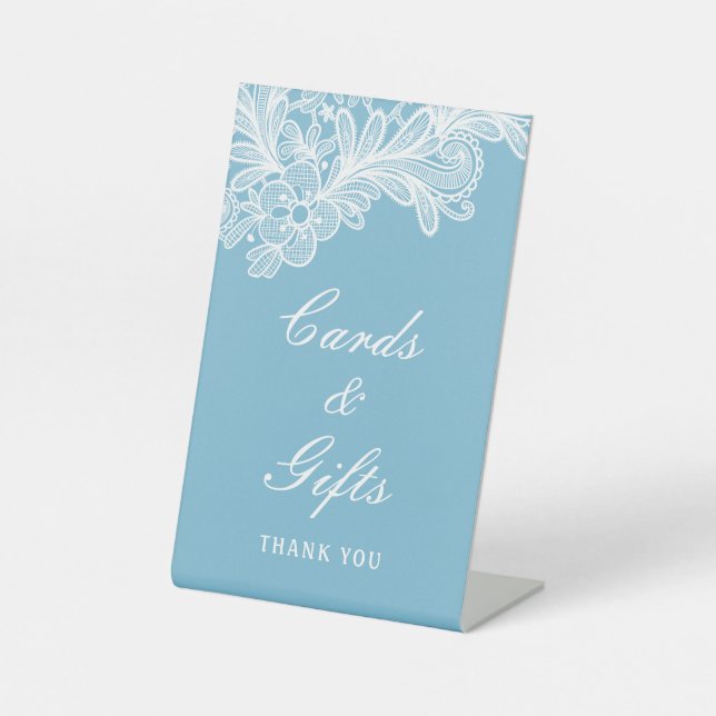 Expositor En L Lace blanco en las tarjetas de terracota y los reg (Anverso)