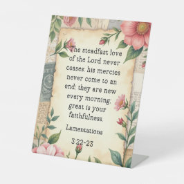 Expositor En L Lamentations 3:22–23 Vintage Floral Design 