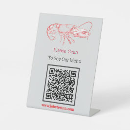 Expositor En L Langosta    vintagada - código QR Rótulo Pedestal