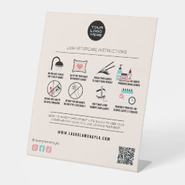 Expositor En L Lash Extensión Instrucciones de postcuidado Salón