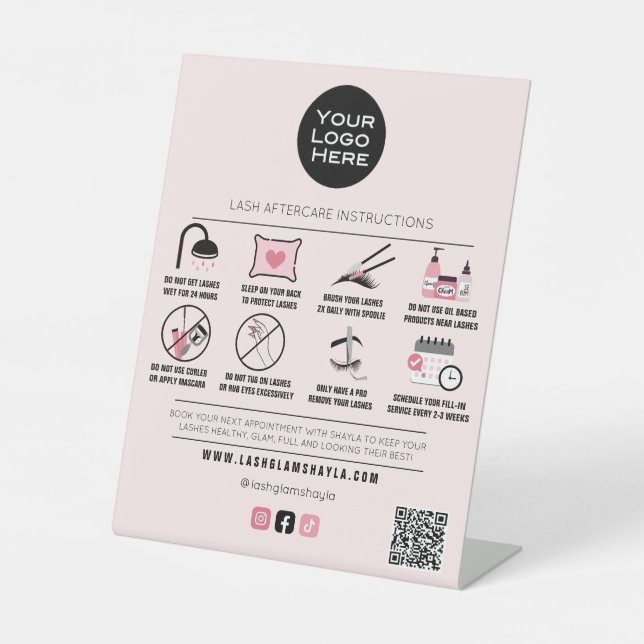 Expositor En L Lash Salon Eyelash Extensión Inyección de Aftercar (Anverso)