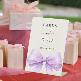 Expositor En L Lavender bow ivory cards gifts sign