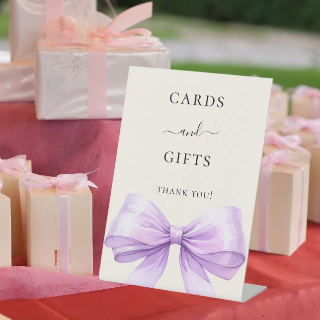 Expositor En L Lavender bow ivory cards gifts sign (Subido por el creador)