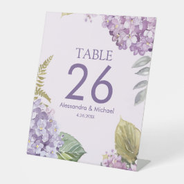 Expositor En L Lavender Hydrangea Flores y Fern Leave Boda