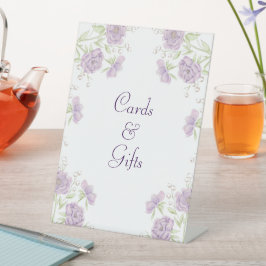 Expositor En L Lavender Purple Rose Wedding Cards Gift Sign