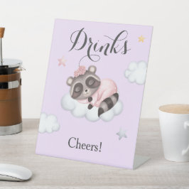 Expositor En L Lavender Raccoon Animal Baby Shower Bebe