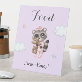 Expositor En L Lavender Raccoon Animal Baby Shower Food