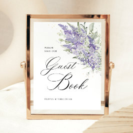 Expositor En L Lavender Sage Green Floral Guest Book Wedding