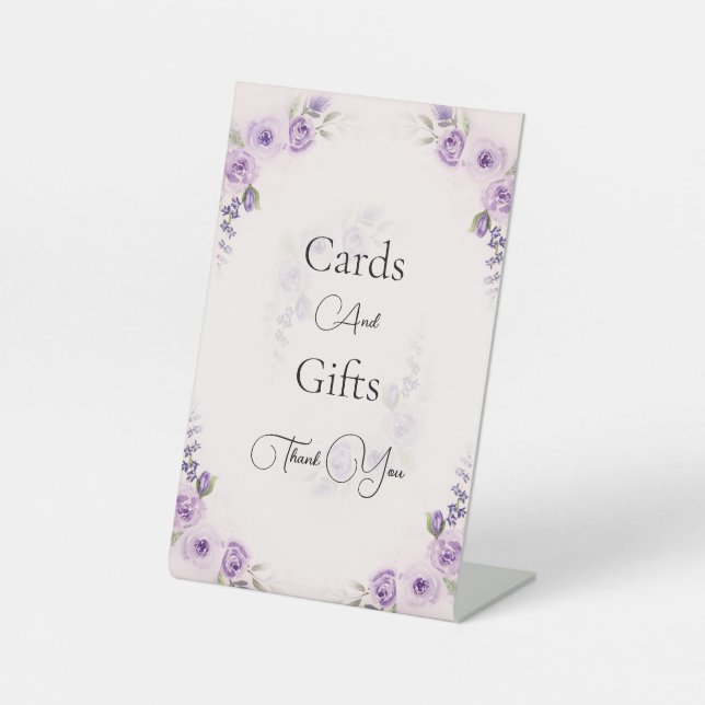 Expositor En L Lavender y Rosa Boda Rubor (Anverso)