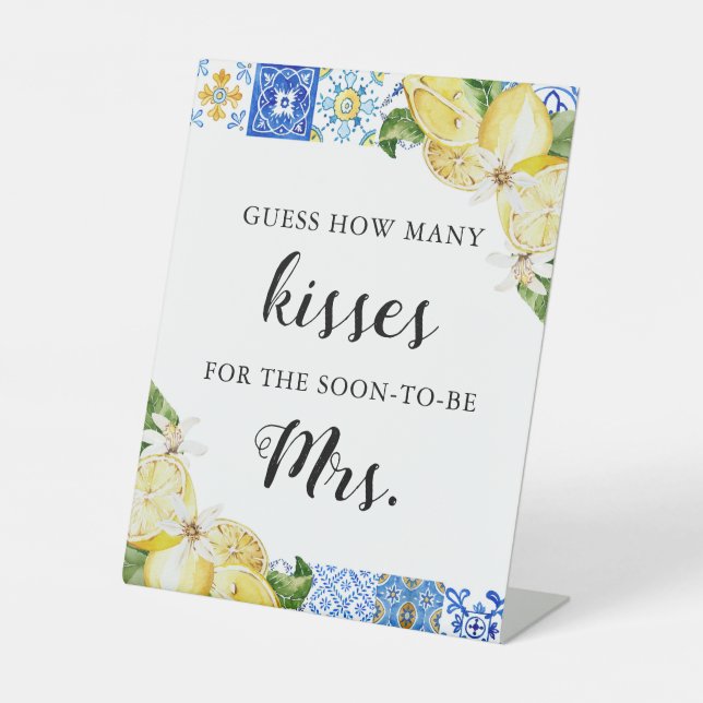 Expositor En L Lemon adivina cuántos besos juegan ducha de novia (Anverso)