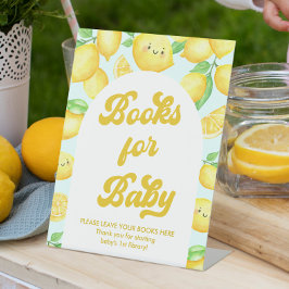 Expositor En L Lemon Baby Shower Books para el bebé