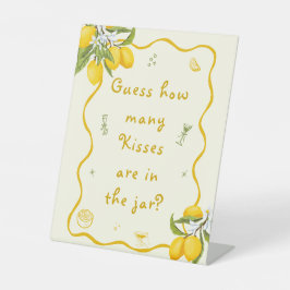 Expositor En L Lemon Bridal Shower adivina cuántos besos en Jar