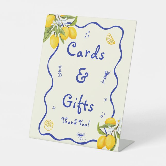 Expositor En L Lemon Main Squeeze Bridal Ducha Tarjetas y Regalos (Anverso)