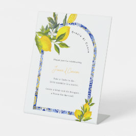 Expositor En L Lemon Mediterranean Bridal Shower Farewell Sign