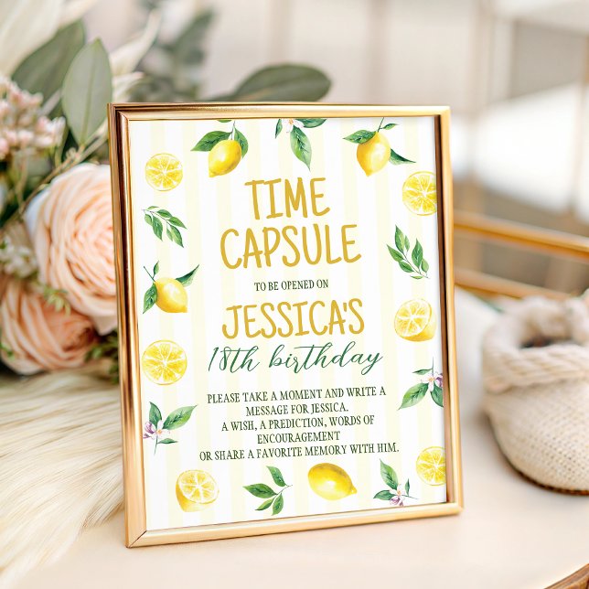 Expositor En L Lemon Theme Time Capsule Table Sign (Subido por el creador)