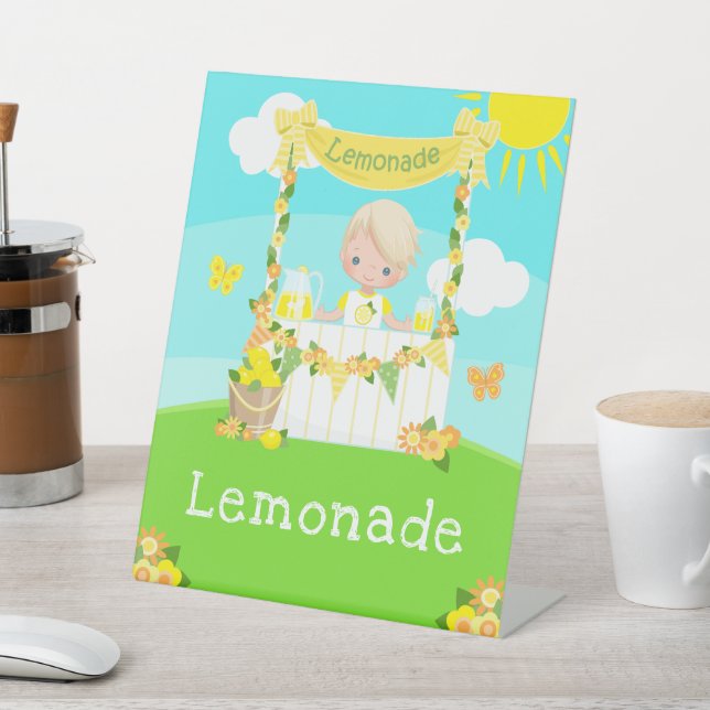 Expositor En L Lemonade Stand Birday Blonde Hair Boy (In Situ)